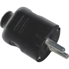   GAO 0142H földelt dugvilla középső kábelbevezetéssel, fekete, 250 V~/10A