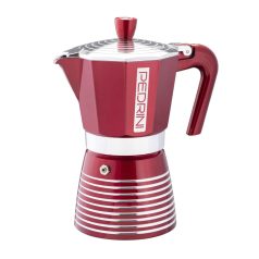   Pedrini Infinity Passion kávéfőző, 6 személyes, piros, alumínium kivitel