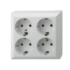   GAO 0313H Business Line IP20 4 férőhelyes földelt aljzat, 4 férőhelyes földelt csatlakozóaljzat, beltéri, 230 V~ / 50 Hz / 16 A, fehér