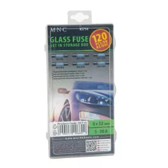   Üveg biztosíték készlet tárolódobozban - 120 db - 5-30A