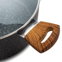   Nava 10-144-120 Nature tapadásmentes lábas, kőbevonattal, hőálló fogantyú, üvegfedő, 20 cm