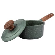   Nava 10-255-025 Ωmega tapadásmentes öntött alumínium lábas fedővel, kőbevonattal, 16 cm