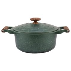   Nava 10-255-031 Ωmega tapadásmentes öntött alumínium lábas fedővel, kőbevonattal, 24 cm