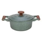 Nava 10-255-033 Ωmega tapadásmentes öntött alumínium lábas fedővel, kőbevonattal, 28 cm