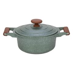   Nava 10-255-033 Ωmega tapadásmentes öntött alumínium lábas fedővel, kőbevonattal, 28 cm