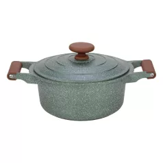   Nava 10-255-033 Ωmega tapadásmentes öntött alumínium lábas fedővel, kőbevonattal, 28 cm