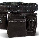 Professzionális bőr szerszámtartó öv - 7 zseb, 1 kalapácstartó, 4 ceruzatartó