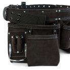 Professzionális bőr szerszámtartó öv - 7 zseb, 1 kalapácstartó, 4 ceruzatartó