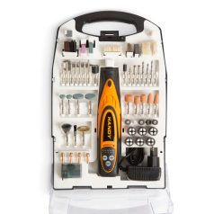   Panelfúró, csiszoló, polírozó szett - 112 részes - akkumulátoros