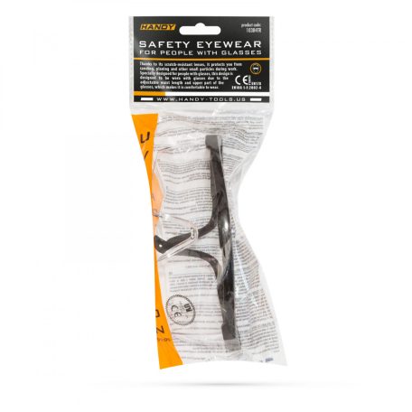 FŰKASZA védőszemüveg szemüvegeseknek, Professzionális szemüveg UV védelemmel - átlátszó - állítható méret unisex kivitel