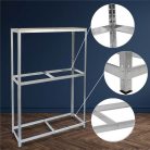 Gumiabroncs tároló állvány - fém - 180 x 120 x 40 cm