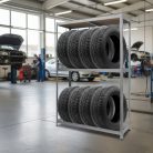 Gumiabroncs tároló állvány - fém - 180 x 120 x 40 cm