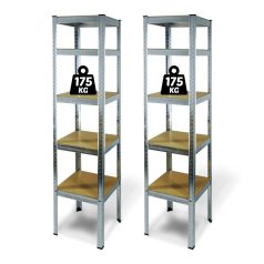   Fémpolc állvány - 5 szintes - fém - max. 175 kg - 180 x 40 x 40 cm - 2 db / csomag