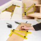 Műanyag négyoldalú vonalzó, szögmásoló 