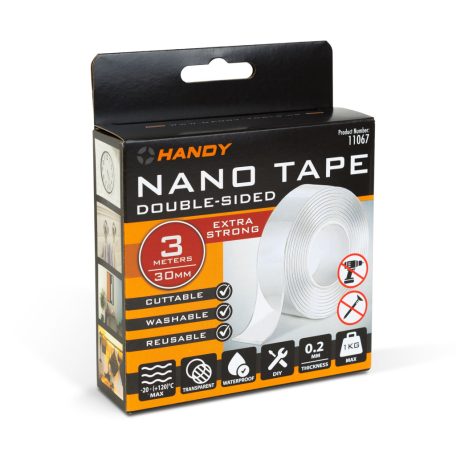 Extra erős kétoldalas nano ragasztószalag - 300 x 3 x 0,2 cm
