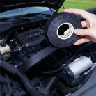 Öntapadós textil szalag - kábelkorbácsokhoz - 15 m x 19 mm x 0,3 mm - fekete