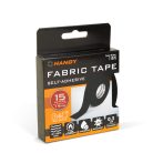 Öntapadós textil szalag - kábelkorbácsokhoz - 15 m x 19 mm x 0,3 mm - fekete