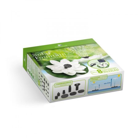 Garden of eden Szolár szökőkút - fehér tavirózsa - 180 x 170 mm