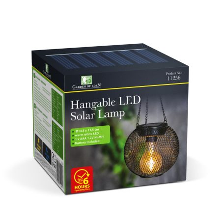 LED-es szolár lámpa - felakasztható - 14,5 x 13,5 cm