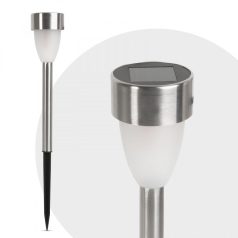   LED-es szolár lámpa - leszúrható - hidegfehér, fém - 230 mm