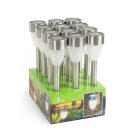 LED-es szolár lámpa - leszúrható - hidegfehér, fém - 230 mm