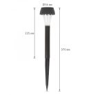 LED-es szolár lámpa - hidegfehér - fekete - műanyag