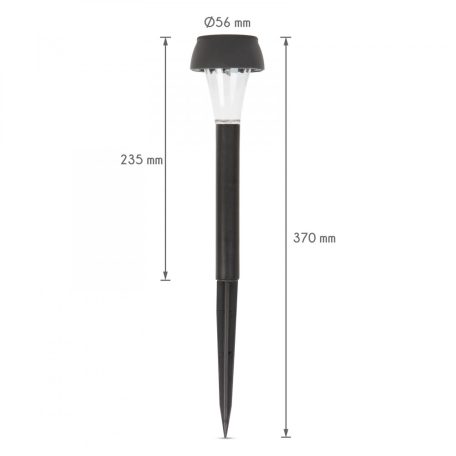 LED-es szolár lámpa - hidegfehér - fekete - műanyag