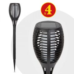   Lángokat imitáló szolár LED lámpa - 4 db - fekete - műanyag - 480 x 75 mm