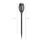 Lángokat imitáló szolár LED lámpa - 4 db - fekete - műanyag - 480 x 75 mm