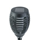 LED-es szolár lámpa - leszúrható - lángeffekt - 12 sárga LED - műanyag - fekete - 10 x 58 cm