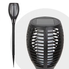   Lángokat imitáló szolár LED lámpa - fekete - műanyag - 450 x 100 mm