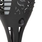 Lángokat imitáló szolár LED lámpa - fekete - műanyag - 450 x 100 mm