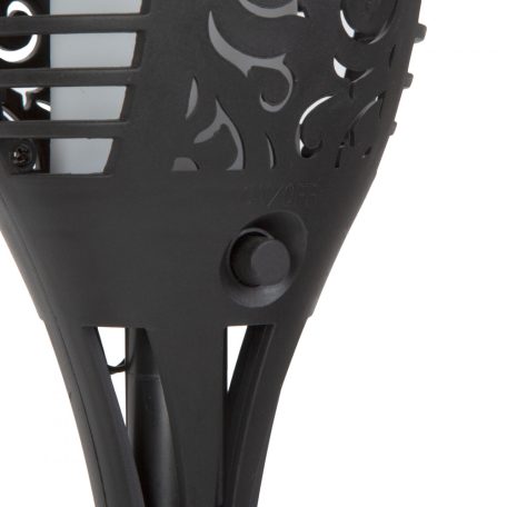 Lángokat imitáló szolár LED lámpa - fekete - műanyag - 450 x 100 mm