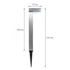 LED-es szolár lámpa - hidegfehér - szálcsiszolt - fém