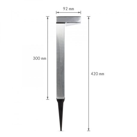 LED-es szolár lámpa - hidegfehér - szálcsiszolt - fém