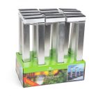 LED-es szolár lámpa - hidegfehér - szálcsiszolt - fém