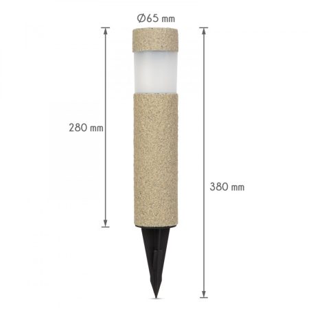 LED-es szolár lámpa - kőmintás - műanyag