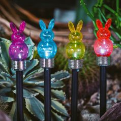   Leszúrható szolár lámpa - nyuszi - 1 fehér LED - 5,5 x 38,5 cm