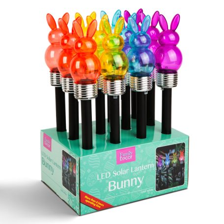 Leszúrható szolár lámpa - nyuszi - 1 fehér LED - 5,5 x 38,5 cm