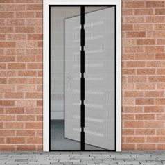   Szúnyogháló függöny ajtóra - mágneses - 100 x 210 cm - fekete