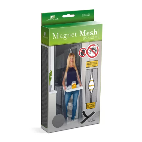 Szúnyogháló függöny ajtóra - mágneses - 100 x 210 cm - fekete