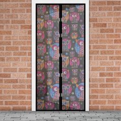   Szúnyogháló függöny ajtóra - mágneses - 100 x 210 cm - baglyos