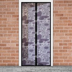   Szúnyogháló függöny ajtóra - mágneses - 100 x 210 cm - Lila pillangós