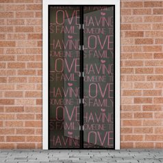   Szúnyogháló függöny ajtóra - mágneses - 100 x 210 cm - "Love"
