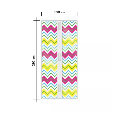 Szúnyogháló függöny ajtóra - mágneses - 100 x 210 cm - cikkcakkos