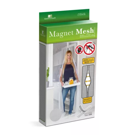 Szúnyogháló függöny ajtóra - mágneses - 100 x 210 cm - fehér