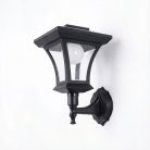 LED-es szolár lámpa - fali - 21 x 21 cm - 8 LED - fekete - melegfehér