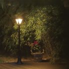 LED-es szolár lámpa - kandeláber - 120 cm - 10 LED - fekete - melegfehér