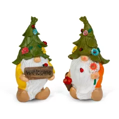   LED-es szolár manó - 2 féle - melegfehér LED - műgyanta - 10 x 8,5 x 18,5 cm