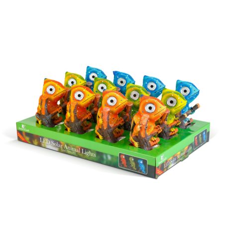 LED-es szolár állatfigura - kaméleon - 2 x melegfehér LED - 3 féle